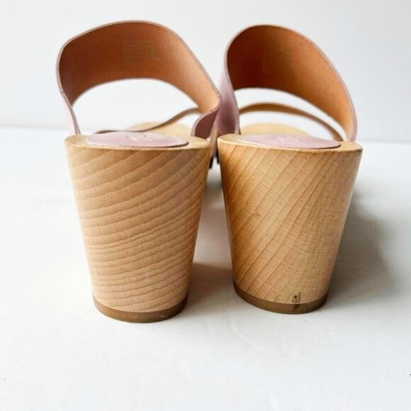 MADEWELL The Clara Clog Sandal Lavendar Leather Strap Wood Clog Sole Size 11 - Picture 9 of 13